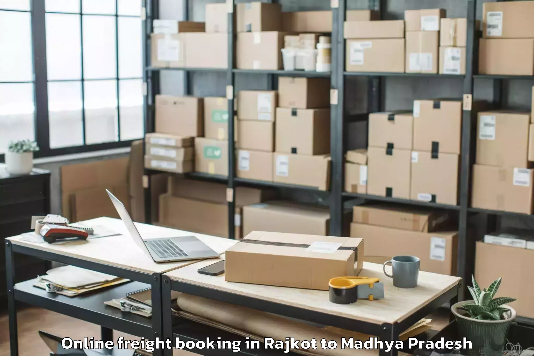 Book Rajkot to Dhana Online Freight Booking Online